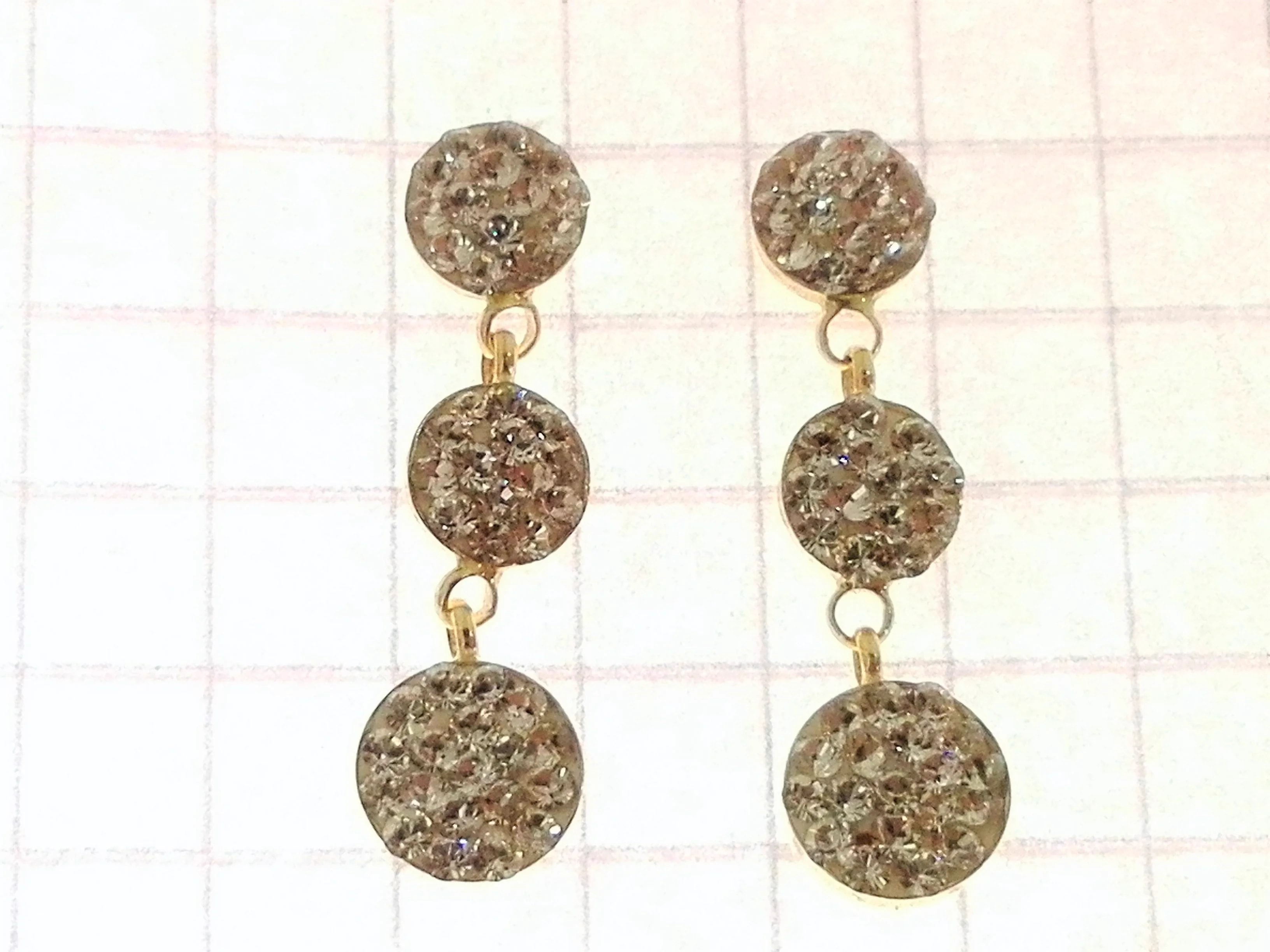 Orecchini Trilogy Donna Ragazza Oro Giallo 18 Kt Carati Ct 750 Gr 1,40 Zirconi - immagine 3