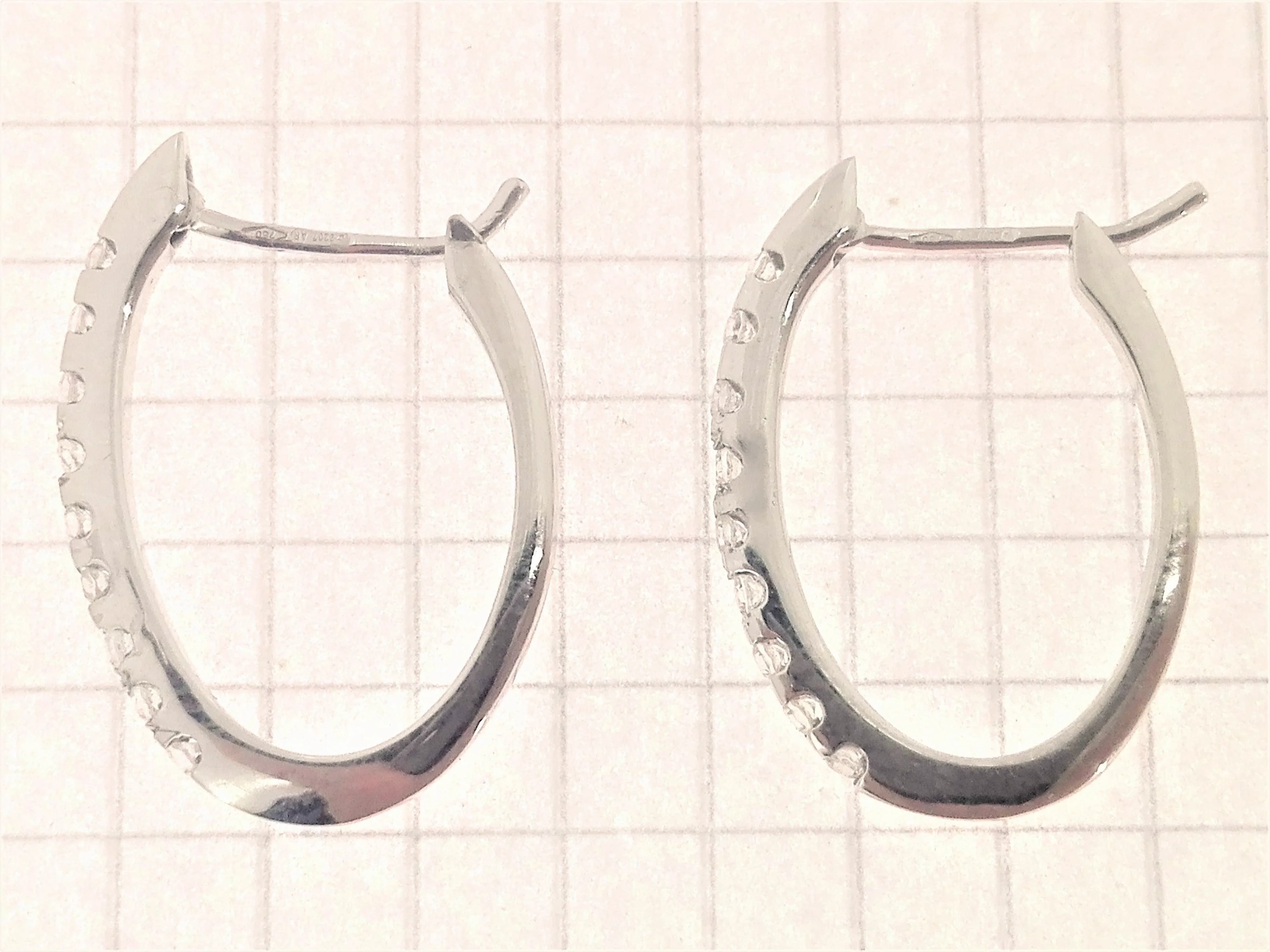 Orecchino Cerchio Donna Oro Bianco 18 KT Carati Ct 750 3,90 Gr - immagine 3