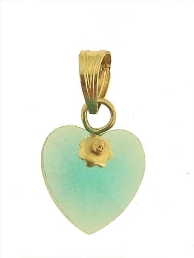 Ciondolo Pendente Cuore 8 colori oro Giallo Donna 18 Kt Carati Ct 750 0,7Gr - immagine 2