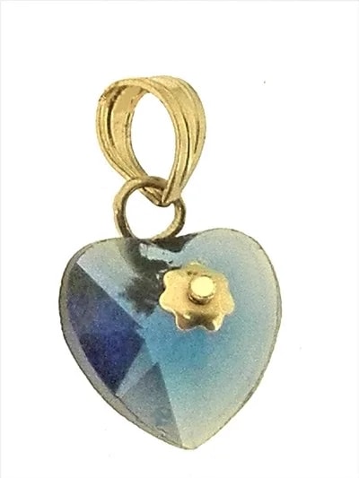 Ciondolo Pendente Cuore 8 colori oro Giallo Donna 18 Kt Carati Ct 750 0,7Gr - immagine 3