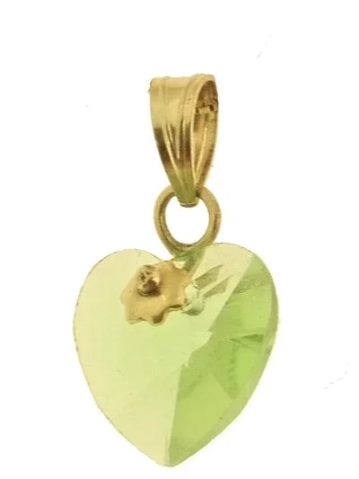 Ciondolo Pendente Cuore 8 colori oro Giallo Donna 18 Kt Carati Ct 750 0,7Gr - immagine 5