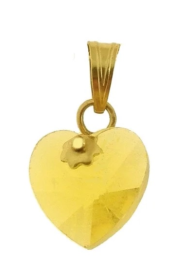 Ciondolo Pendente Cuore 8 colori oro Giallo Donna 18 Kt Carati Ct 750 0,7Gr - immagine 8